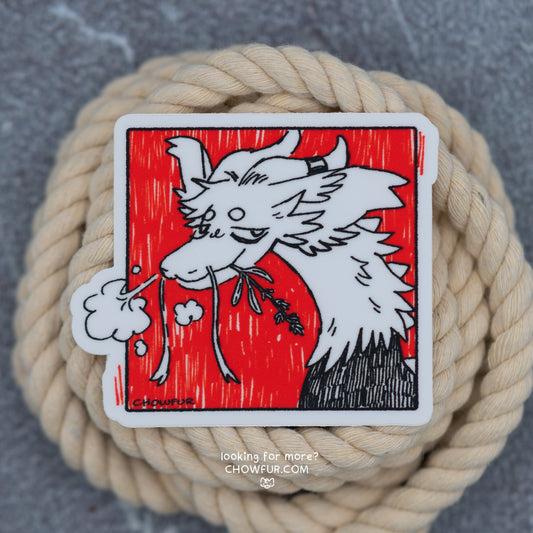 Red Dragon Sticker - $4 - Furry Sticker only from Chowfur.com -  Shop now!