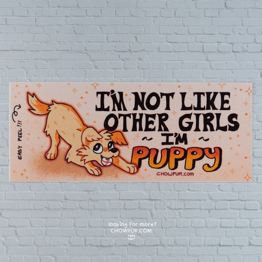 Puppy Girl/Boy Bumper Sticker - $10 - Furry Bumper sticker only from Chowfur.com -  Shop now!