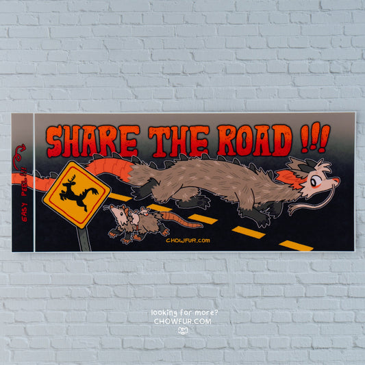 Share The Road Bumper Sticker - $10 - Furry Bumper sticker only from Chowfur.com -  Shop now!