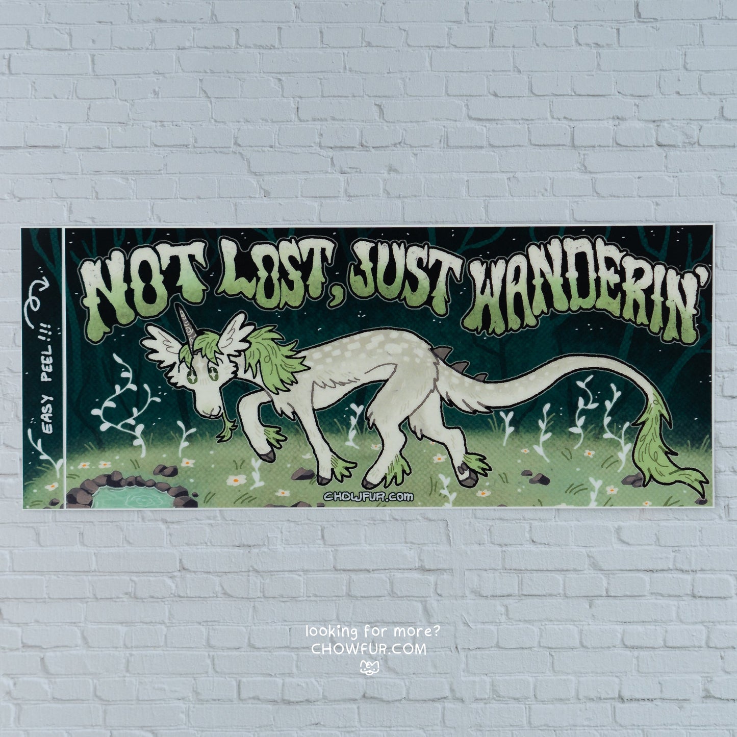 Just Wanderin' Bumper Sticker - $10 - Furry Bumper sticker only from Chowfur.com -  Shop now!