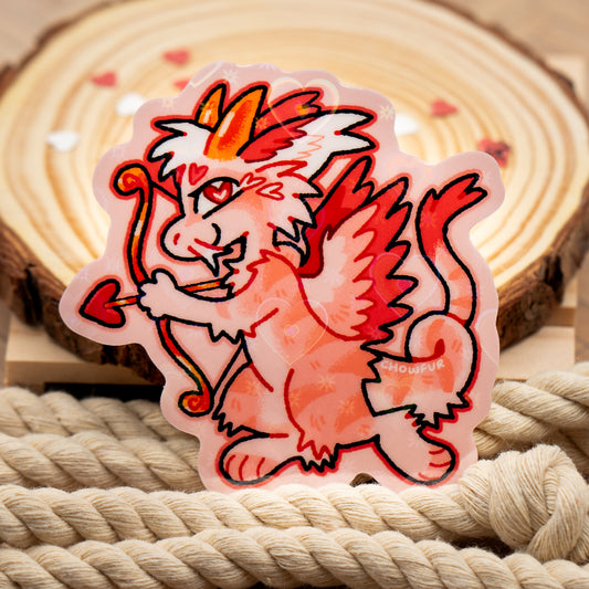 Cupid Dragon Iridescent Sticker - $5 - Furry Sticker only from Chowfur.com -  Shop now!