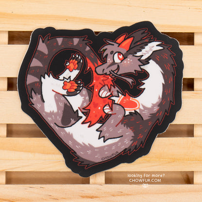 Dark Dragon Heart Sticker - $4 - Furry Sticker only from Chowfur.com -  Shop now!