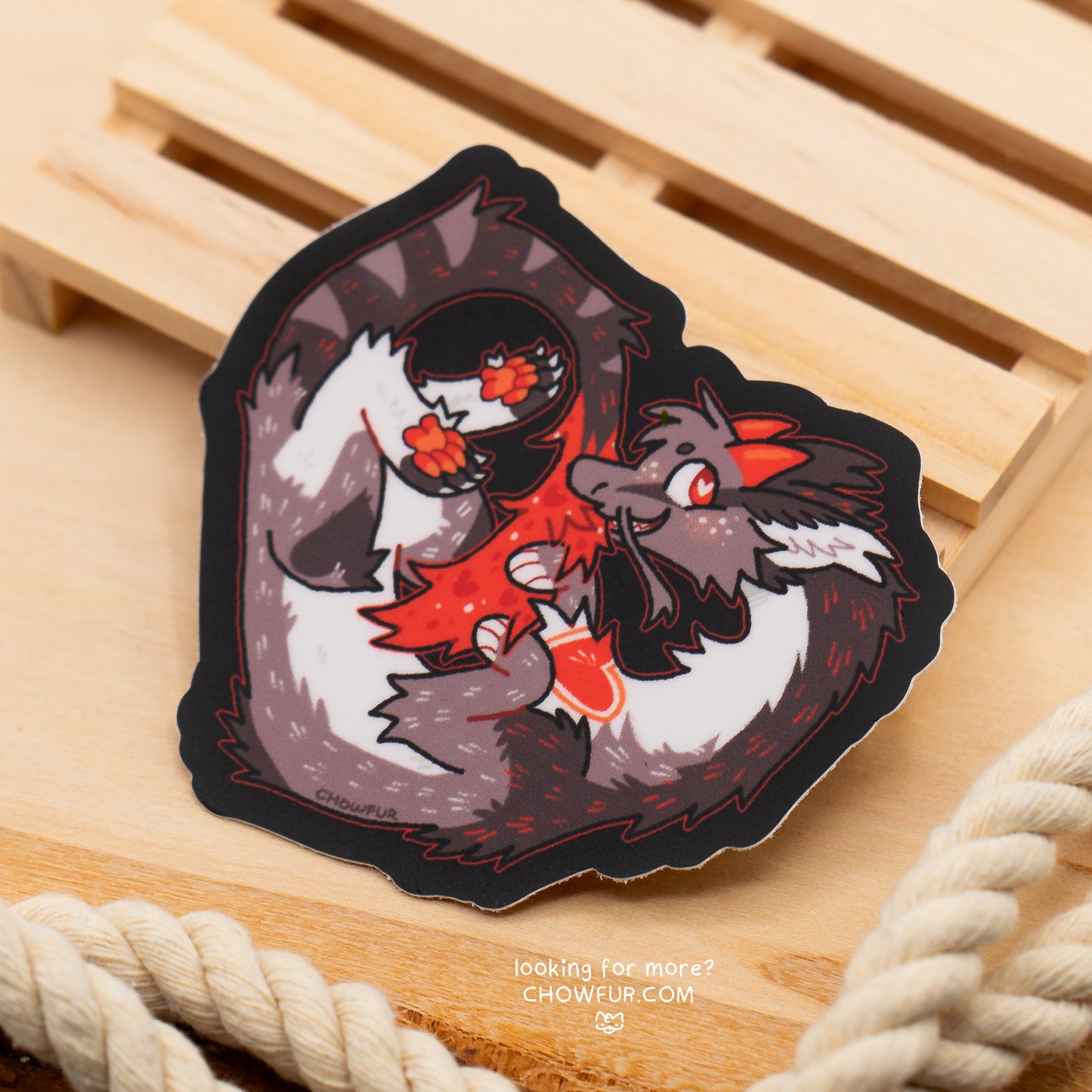 Dark Dragon Heart Sticker - $4 - Furry Sticker only from Chowfur.com -  Shop now!