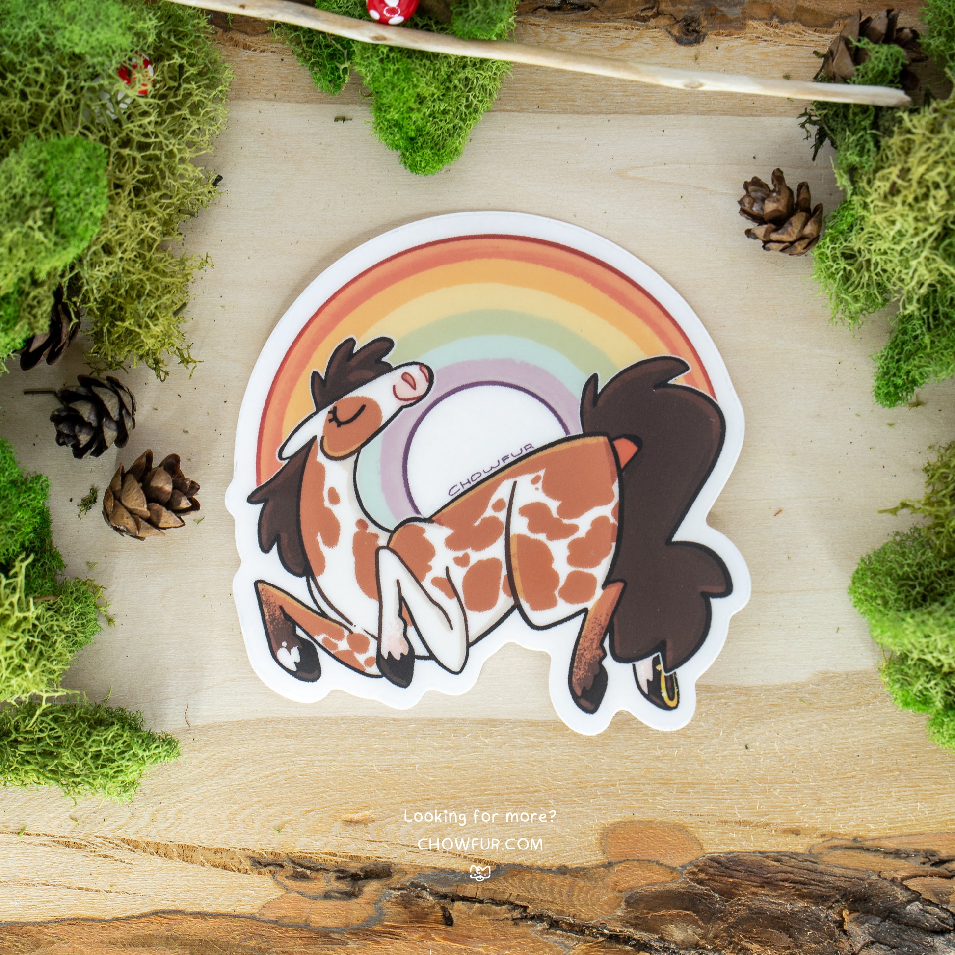 Rainbow Horse Translucent Sticker - $5 - Furry Sticker only from Chowfur.com -  Shop now!