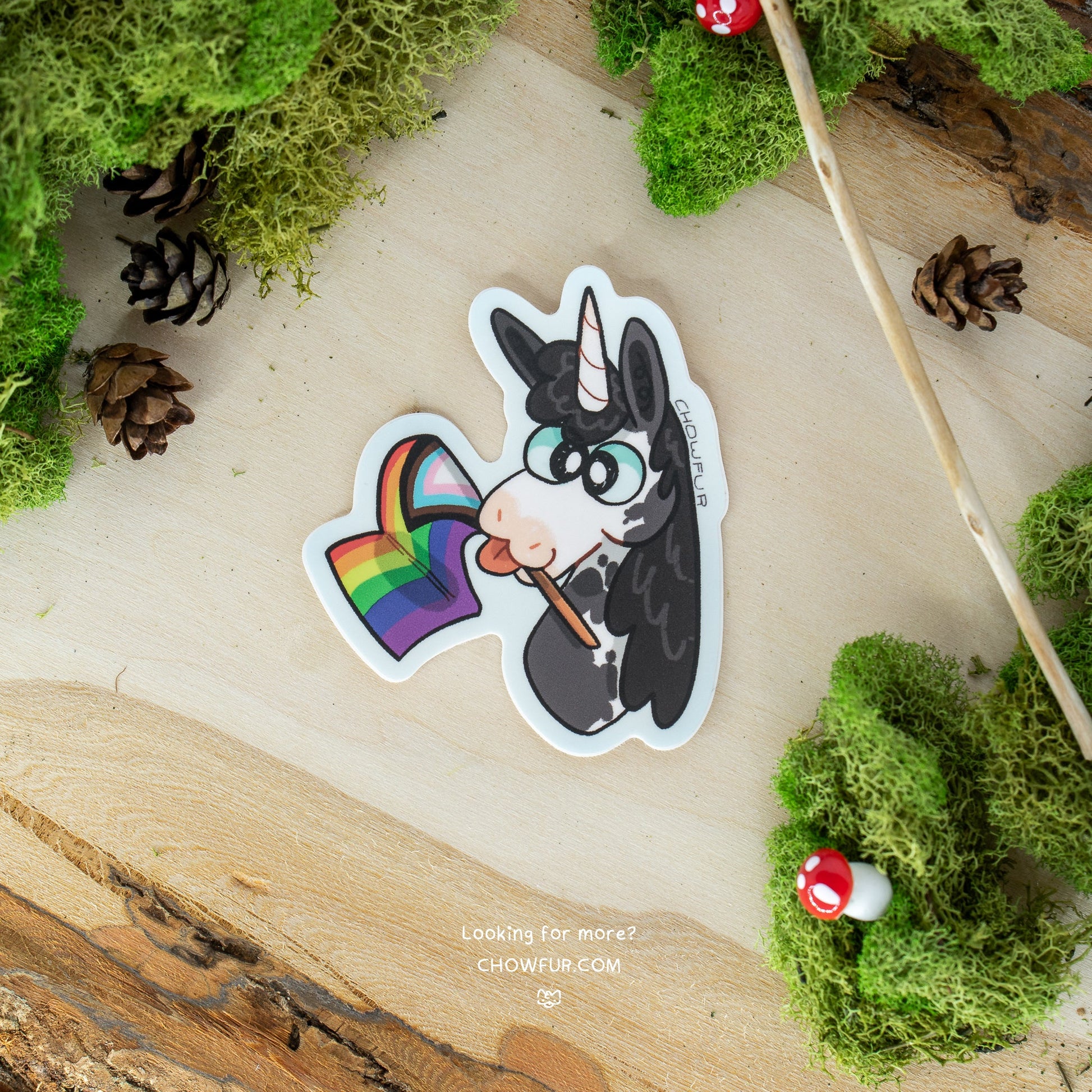 Unicorn LGBTQ+ Pride Sticker - $4 - Furry Sticker only from Chowfur.com -  Shop now!