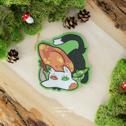 Mushroom Ghost Cat Sticker - $4 - Furry Sticker only from Chowfur.com -  Shop now!