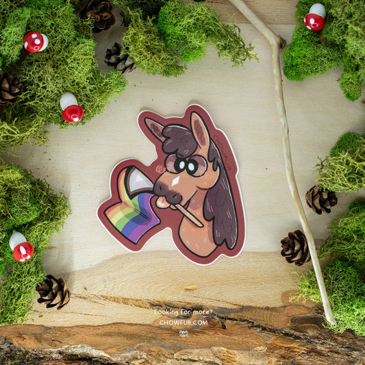 LGBTQ+ Pride Horse Sticker - $4 - Furry Sticker only from Chowfur.com -  Shop now!