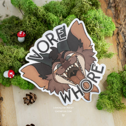 Vore Whore Dragon Maw Vinyl Sticker - $5 - Furry Sticker only from Chowfur.com -  Shop now!