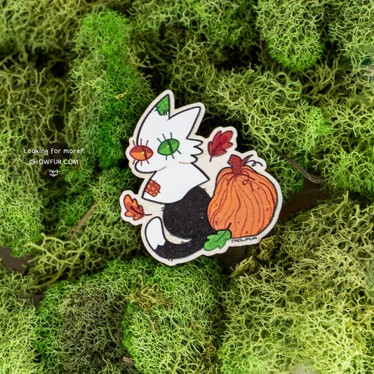 Flyn Ghost Cat Wooden Pin
