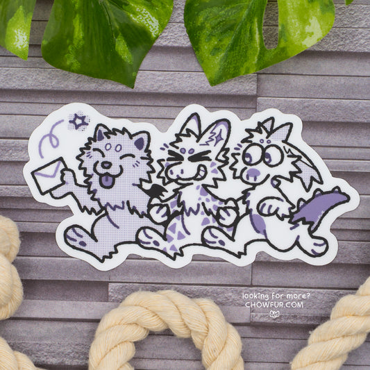 Three Critter Job Sticker