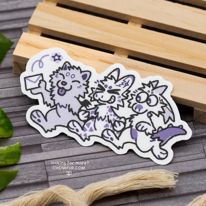Three Critter Job Sticker