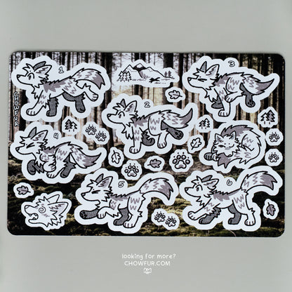 Canine Run Cycle Sticker Sheet