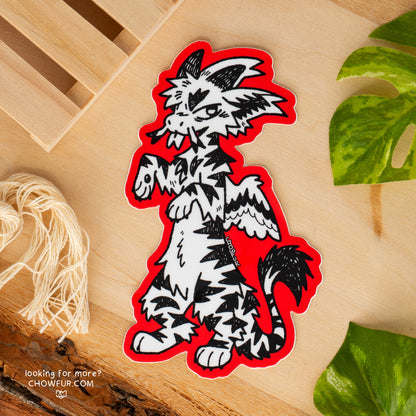 Doodle Dragon Red Sticker