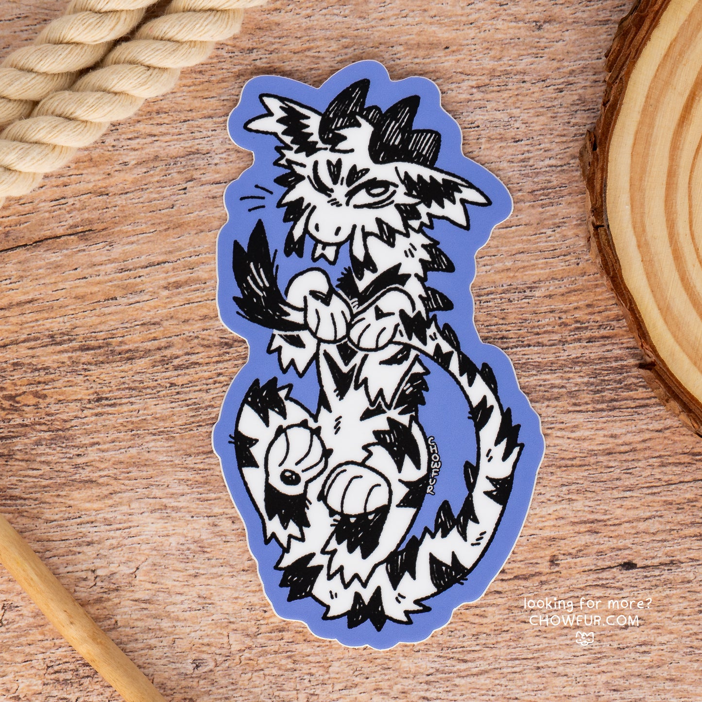 Doodle Dragon Blue Sticker