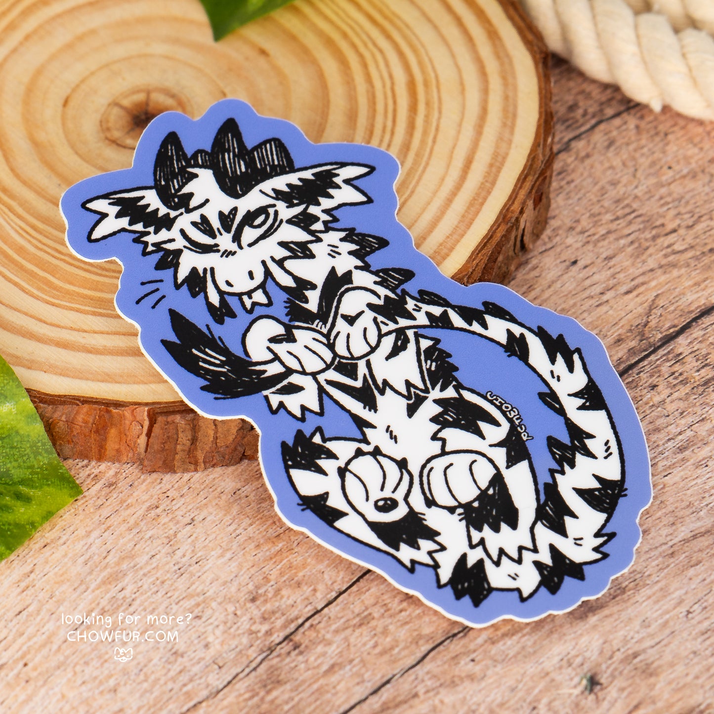 Doodle Dragon Blue Sticker