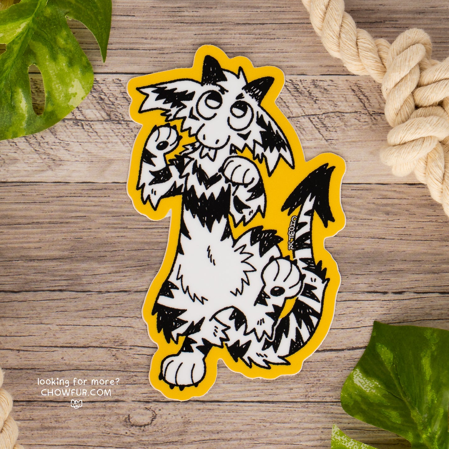 Doodle Dragon Yellow Sticker