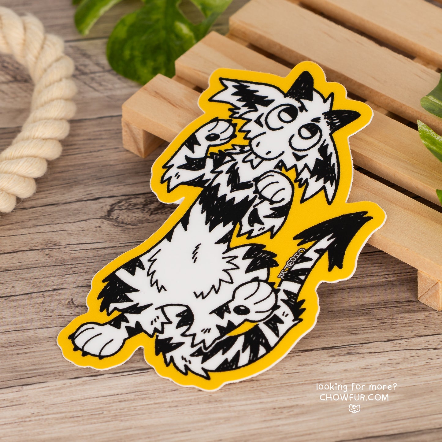 Doodle Dragon Yellow Sticker