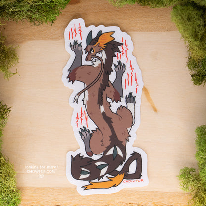 Large Dragon Scratch Clear Sticker - $6 - Furry Sticker only from Chowfur.com -  Shop now!