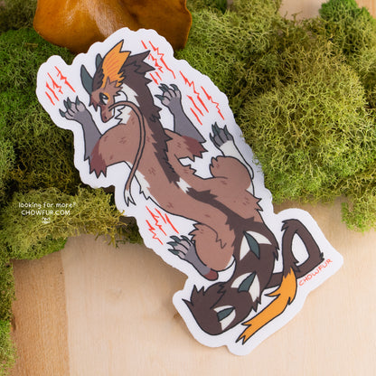 Large Dragon Scratch Clear Sticker - $6 - Furry Sticker only from Chowfur.com -  Shop now!