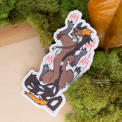 Large Dragon Scratch Clear Sticker - $6 - Furry Sticker only from Chowfur.com -  Shop now!