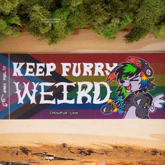 Keep Furry Weird LIMITED PRIDE EDITION - $10 - Furry Bumper sticker only from Chowfur.com -  Shop now!