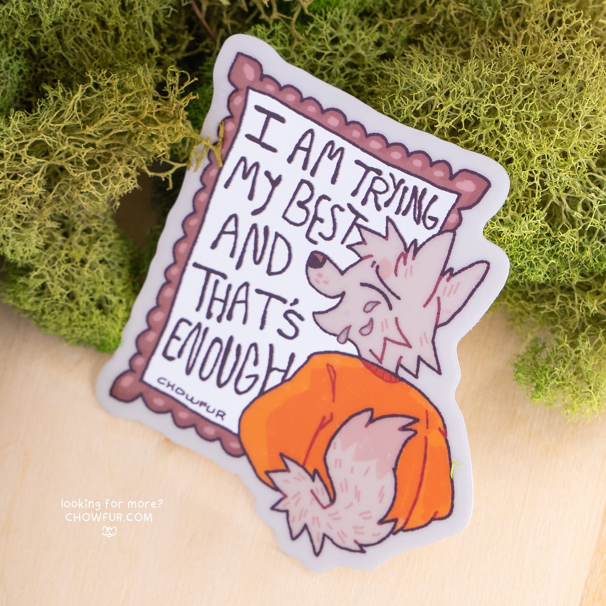 Mirror Affirmations Sticker - $5 - Furry Sticker only from Chowfur.com -  Shop now!