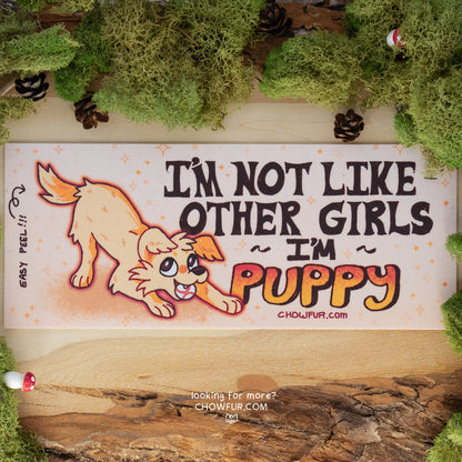 Puppy Bumper Sticker - $10 - Furry Bumper sticker only from Chowfur.com -  Shop now!