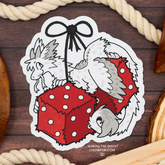 Dice Dragon Large Sticker - $5 - Furry Sticker only from Chowfur.com -  Shop now!