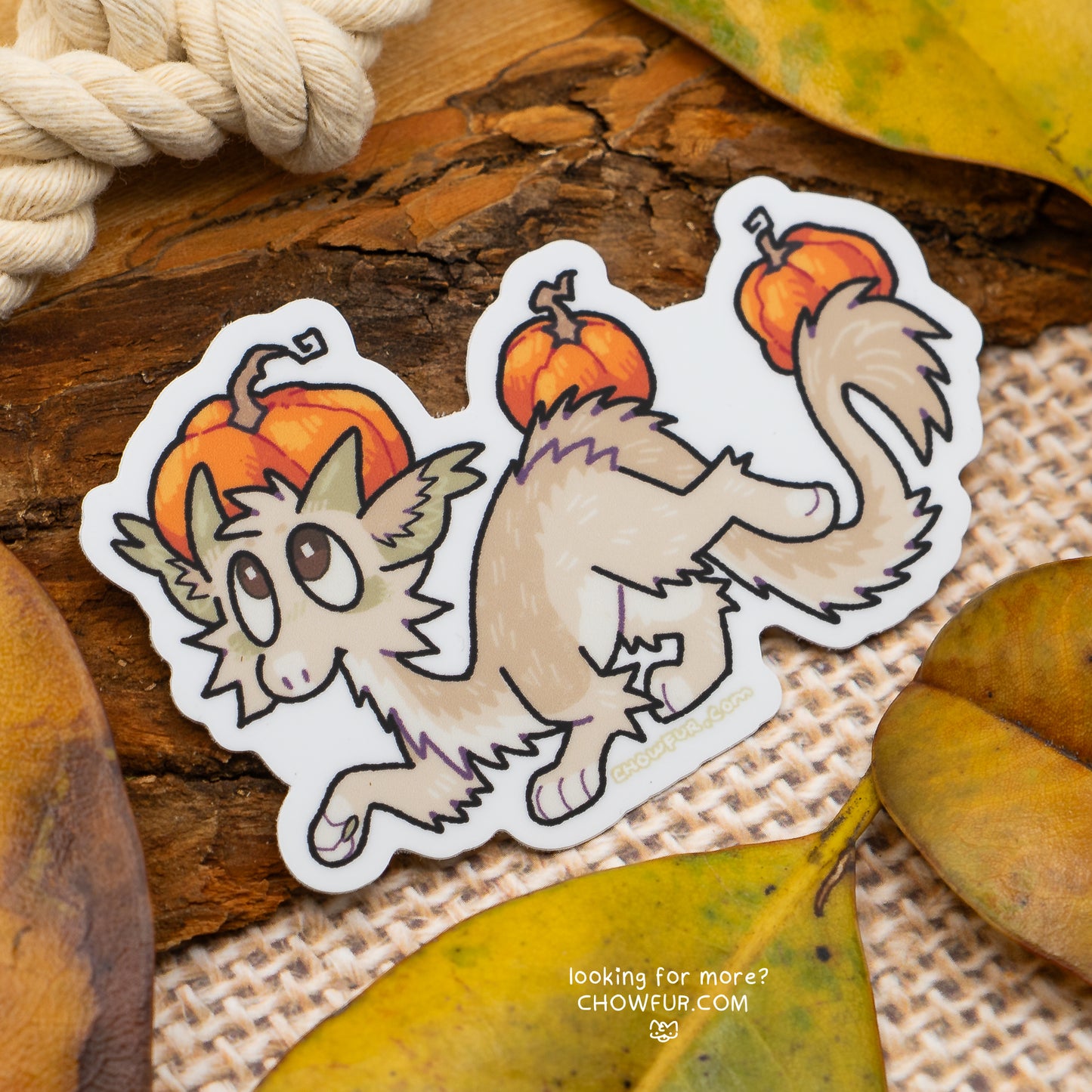 Triple Pumpkin Dragon Sticker
