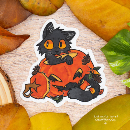 Jack-o'-Lantern Kitty Sticker