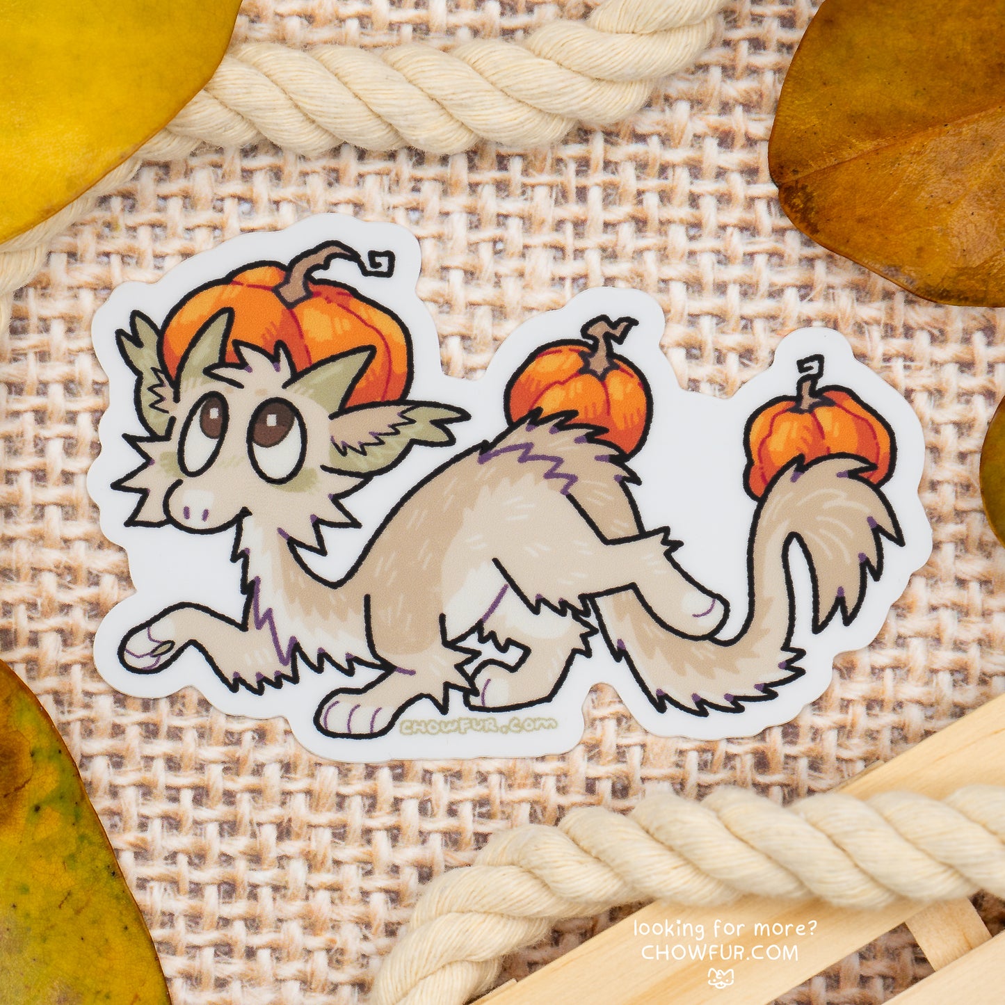 Triple Pumpkin Dragon Sticker