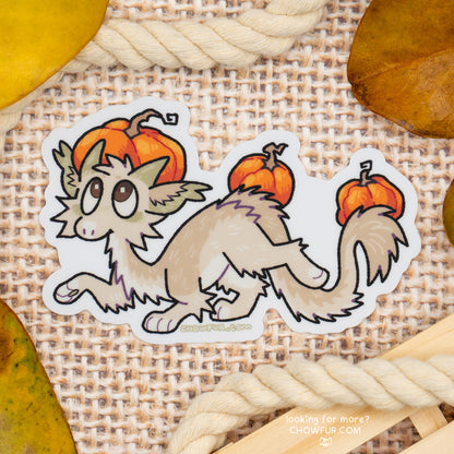 Triple Pumpkin Dragon Sticker