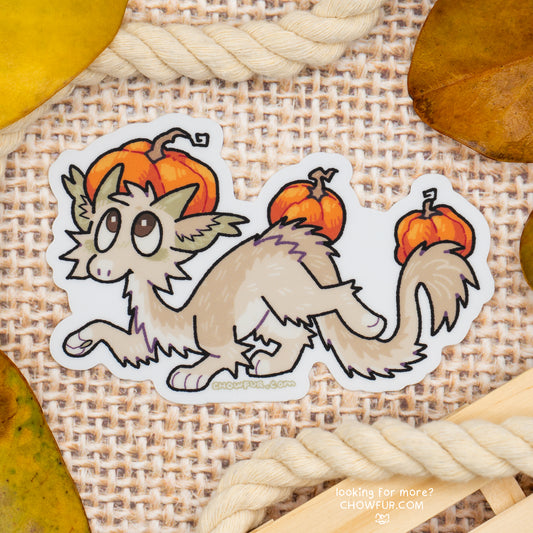 Triple Pumpkin Dragon Sticker