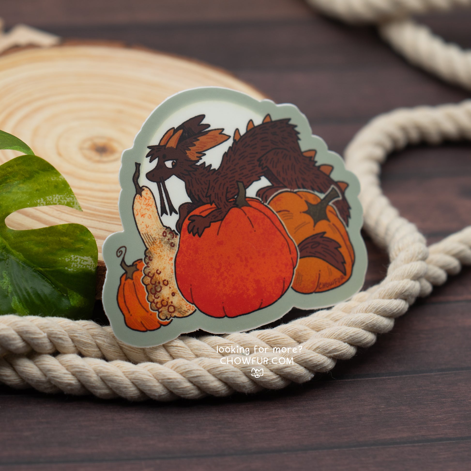 Pumpkin Hoarder - $4 - Furry Sticker only from Chowfur.com -  Shop now!