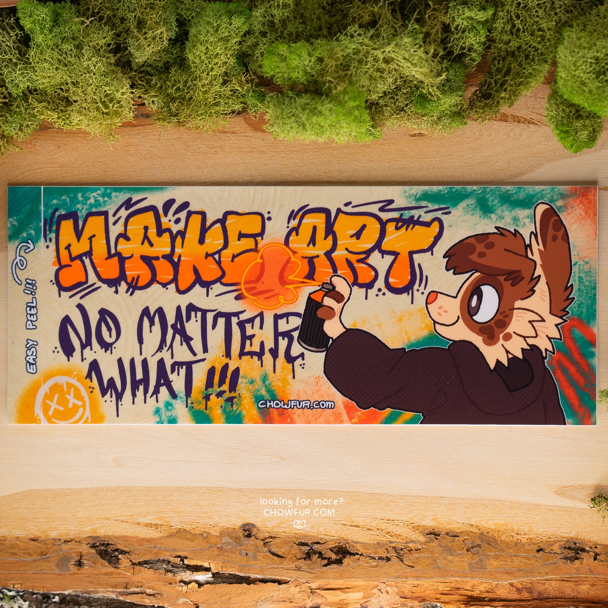 Make Art Bumper Sticker - $10 - Furry Bumper sticker only from Chowfur.com -  Shop now!