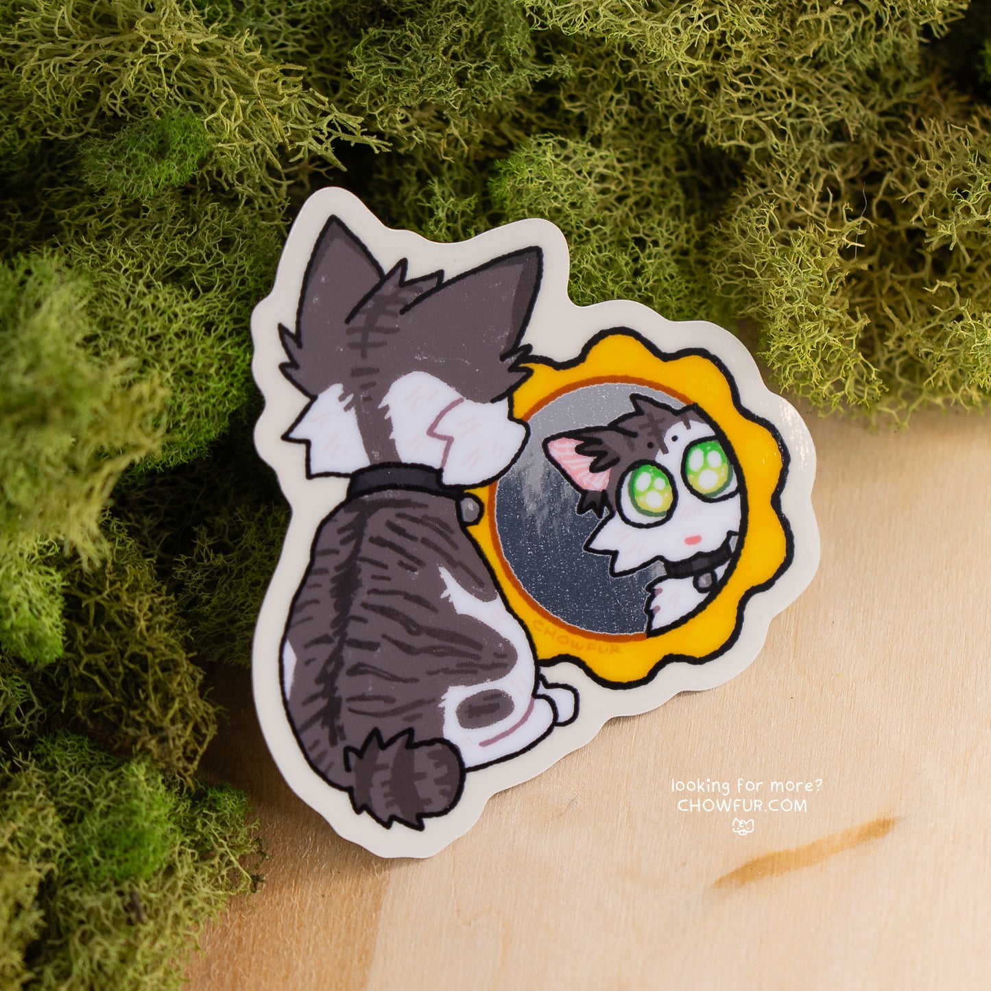 Mirror Kitty Sticker - $5 - Furry Sticker only from Chowfur.com -  Shop now!