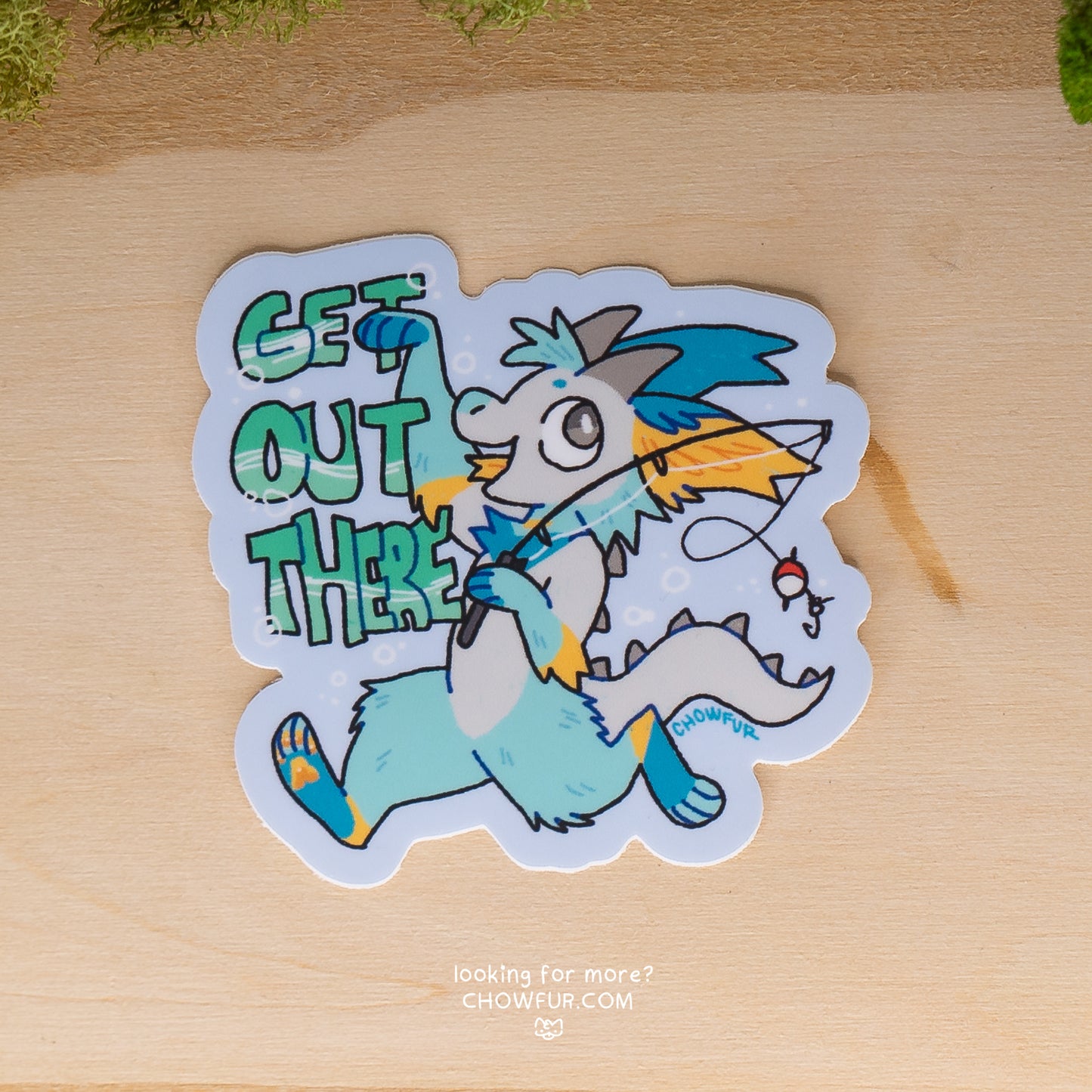 Get Out There Sticker - $4 - Furry Sticker only from Chowfur.com -  Shop now!