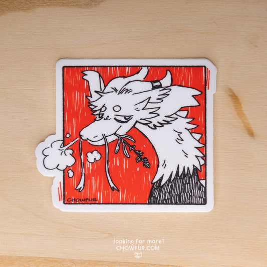 Red Dragon Sticker - $4 - Furry Sticker only from Chowfur.com -  Shop now!