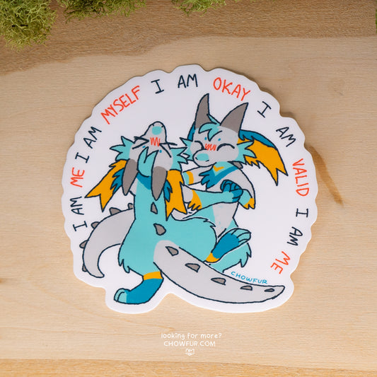 Large Affirmations Sticker - $5 - Furry Sticker only from Chowfur.com -  Shop now!