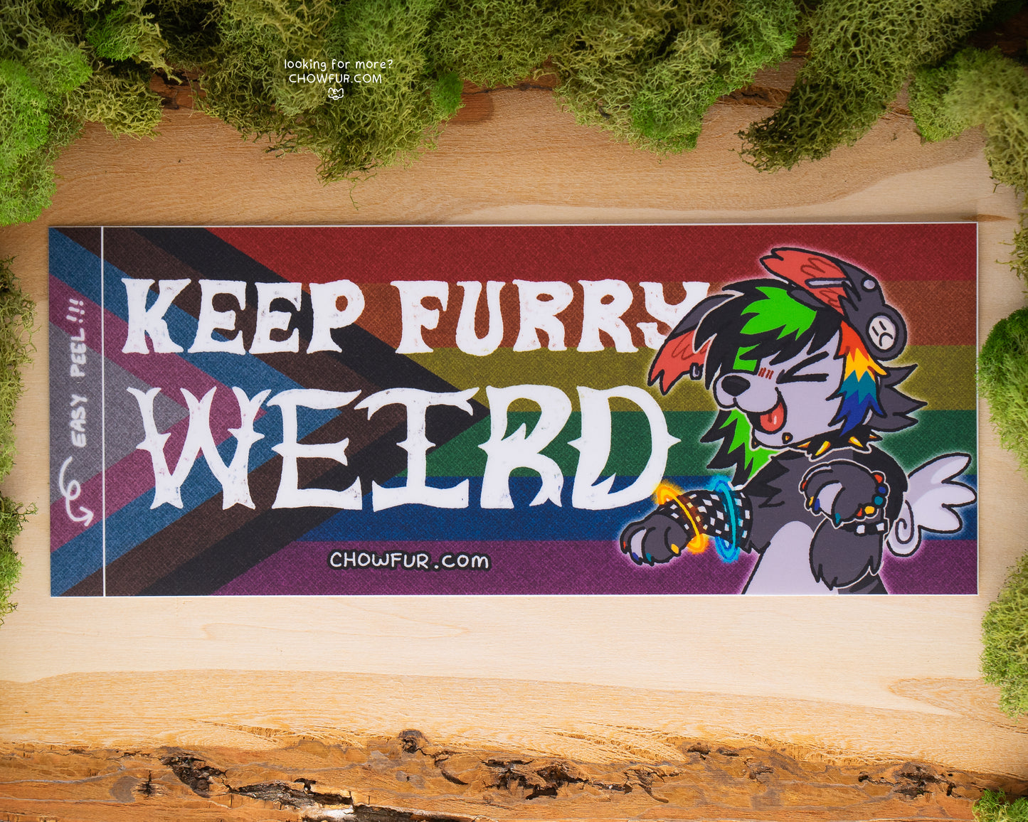 Keep Furry Weird LIMITED PRIDE EDITION - $10 - Furry Bumper sticker only from Chowfur.com -  Shop now!