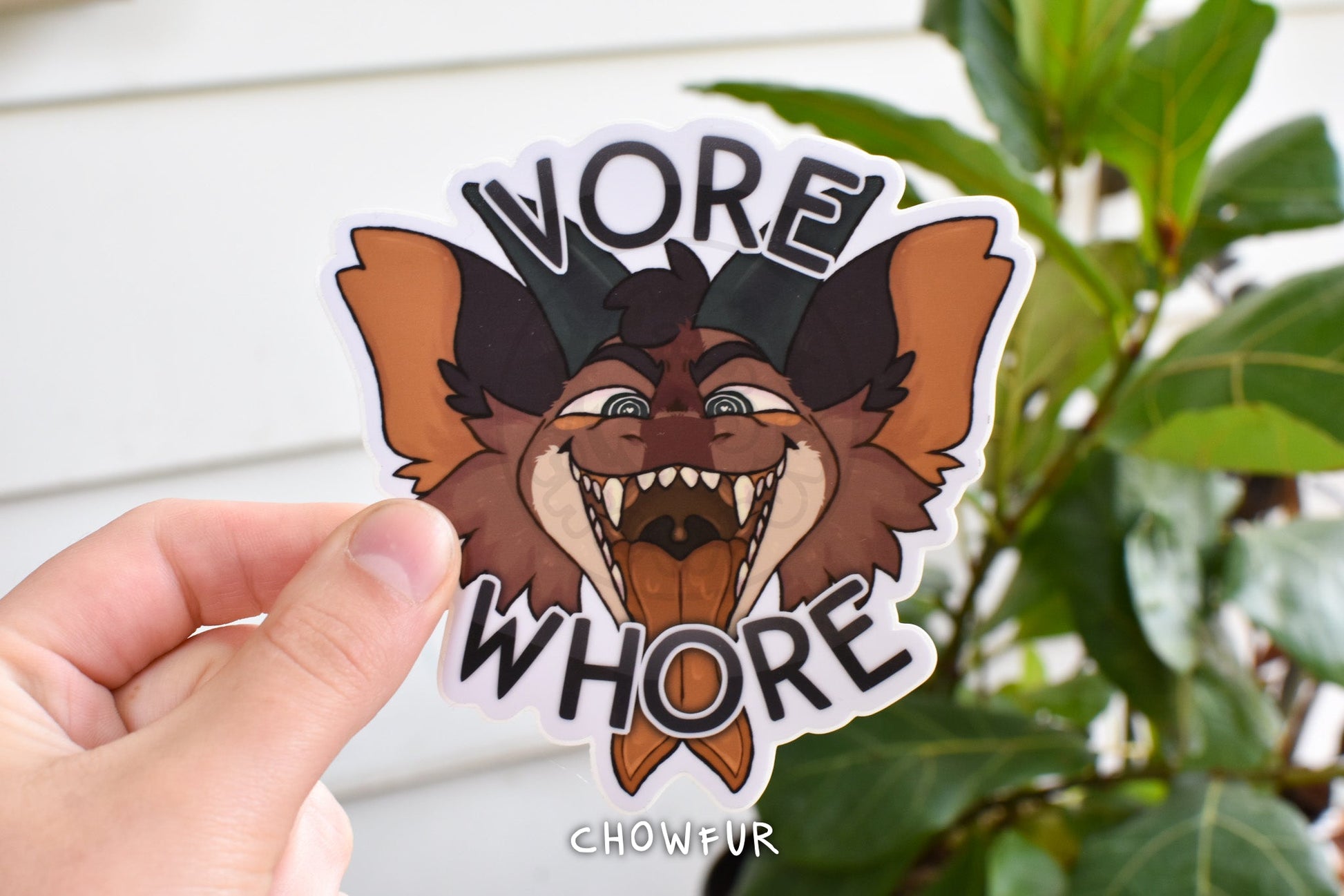 Vore Whore Dragon Maw Vinyl Sticker - $5 - Furry Sticker only from Chowfur.com -  Shop now!